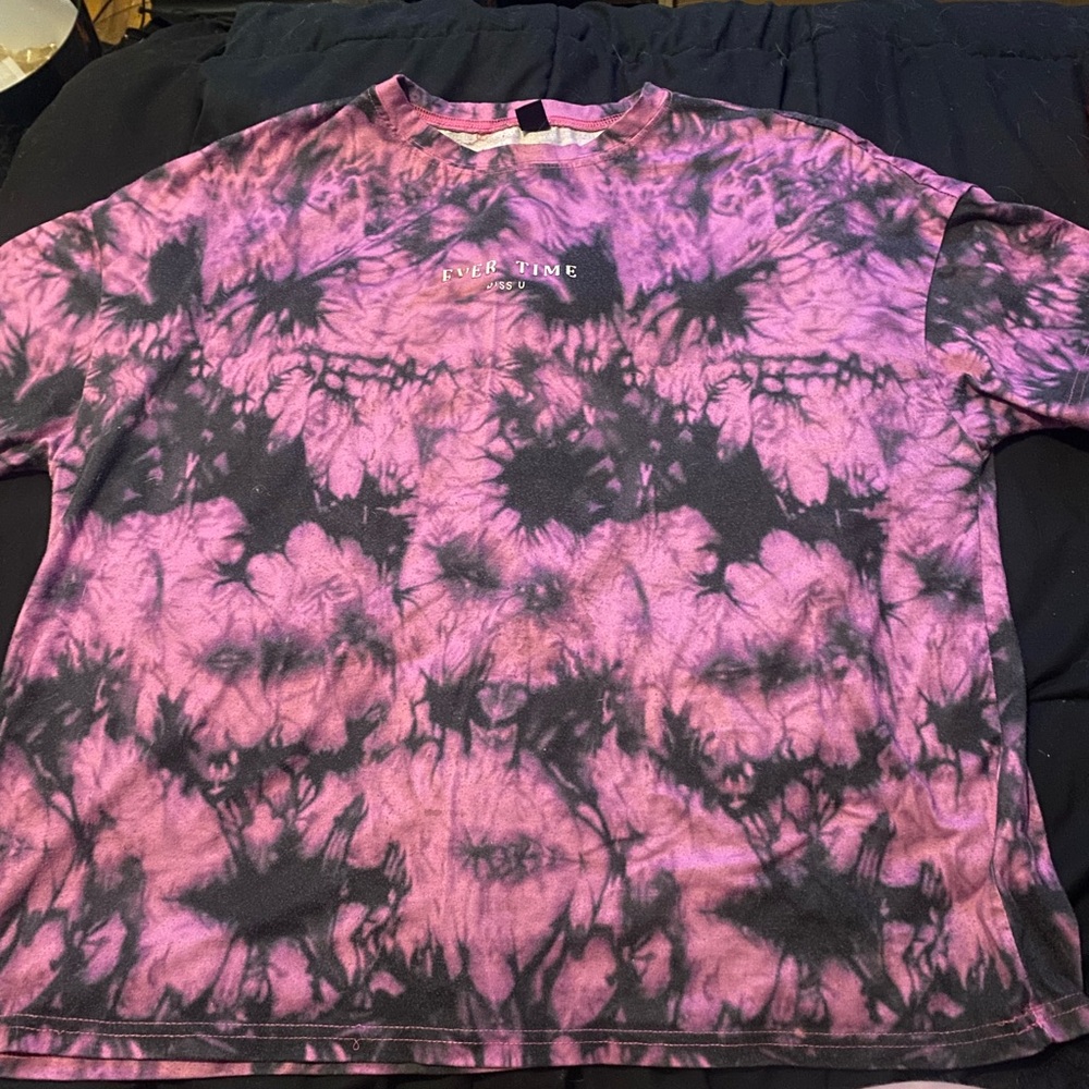Purple and Black Tie-Dye T-Shirt